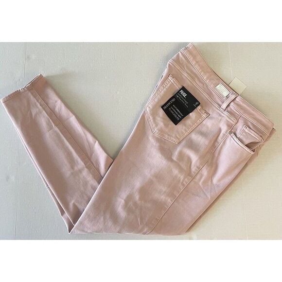 *PAIGE* PINK DENIM WOMEN SZ 33 HOXTON ANKLE STRAIGHT LEG JEANS Made In USA - Picture 7 of 14
